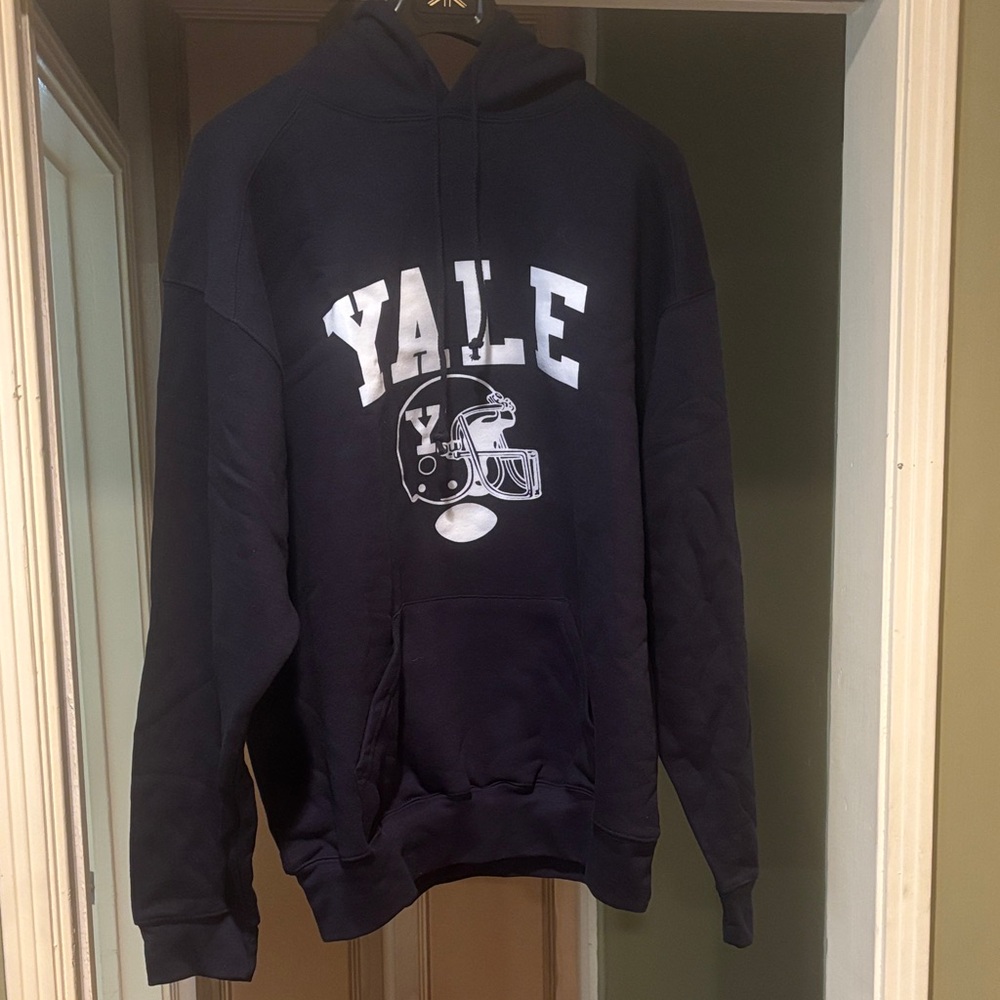 Yale Navy Blue Hoodie with Helmet Design